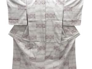 横段に華紋織り出し本場泥大島紬着物(7マルキ)